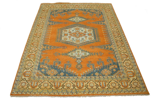 Orange Gray Tribal 9X12 Indo-Viss Oriental Rug