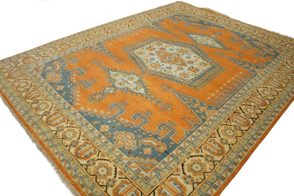 Orange Gray Tribal 9X12 Indo-Viss Oriental Rug