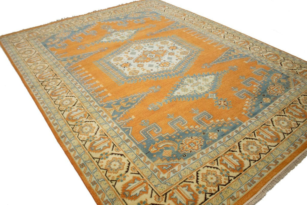 Orange Gray Tribal 9X12 Indo-Viss Oriental Rug