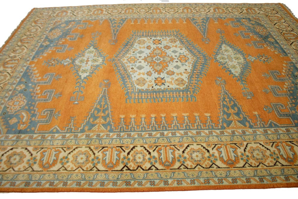 Orange Gray Tribal 9X12 Indo-Viss Oriental Rug