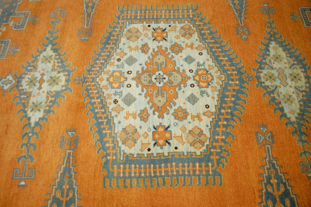 Orange Gray Tribal 9X12 Indo-Viss Oriental Rug