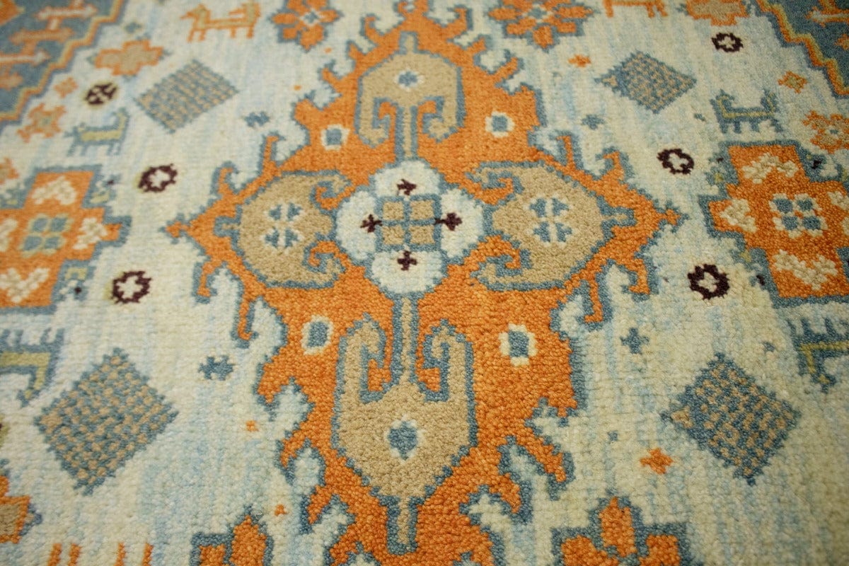 Orange Gray Tribal 9X12 Indo-Viss Oriental Rug