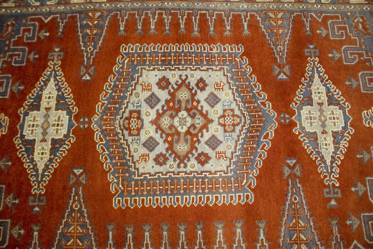 Orange-red Tribal 6X9 Indo-Viss Oriental Rug