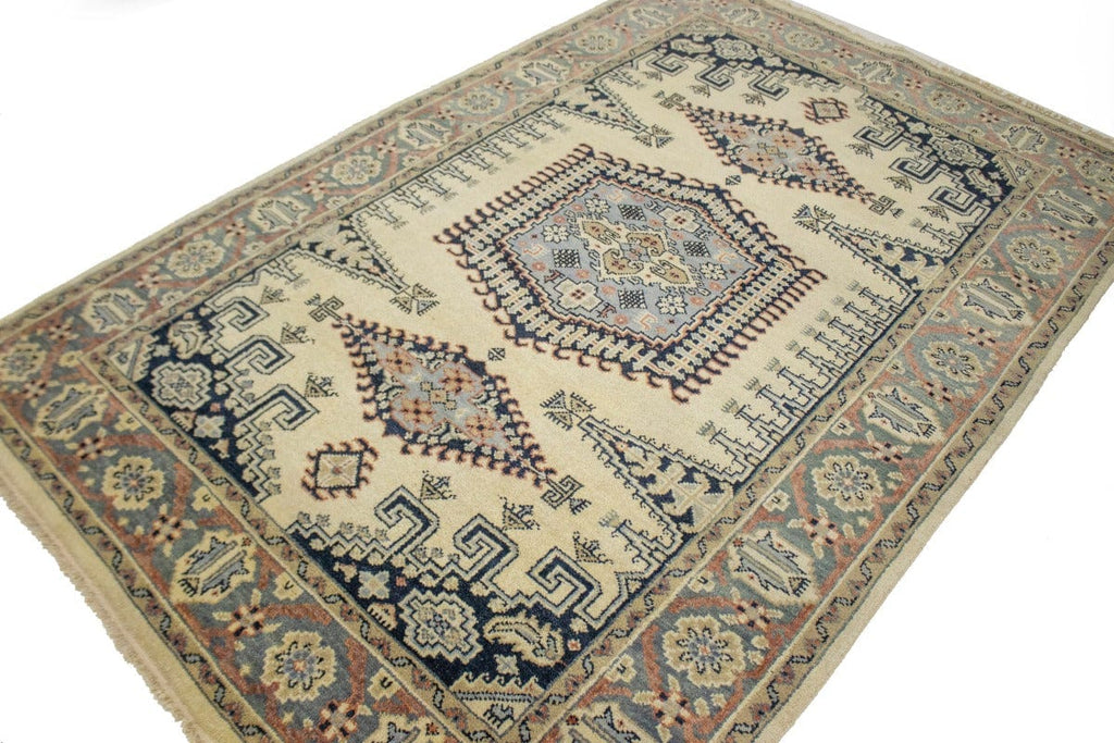 Cream Tribal 6X9 Indo-Viss Oriental Rug