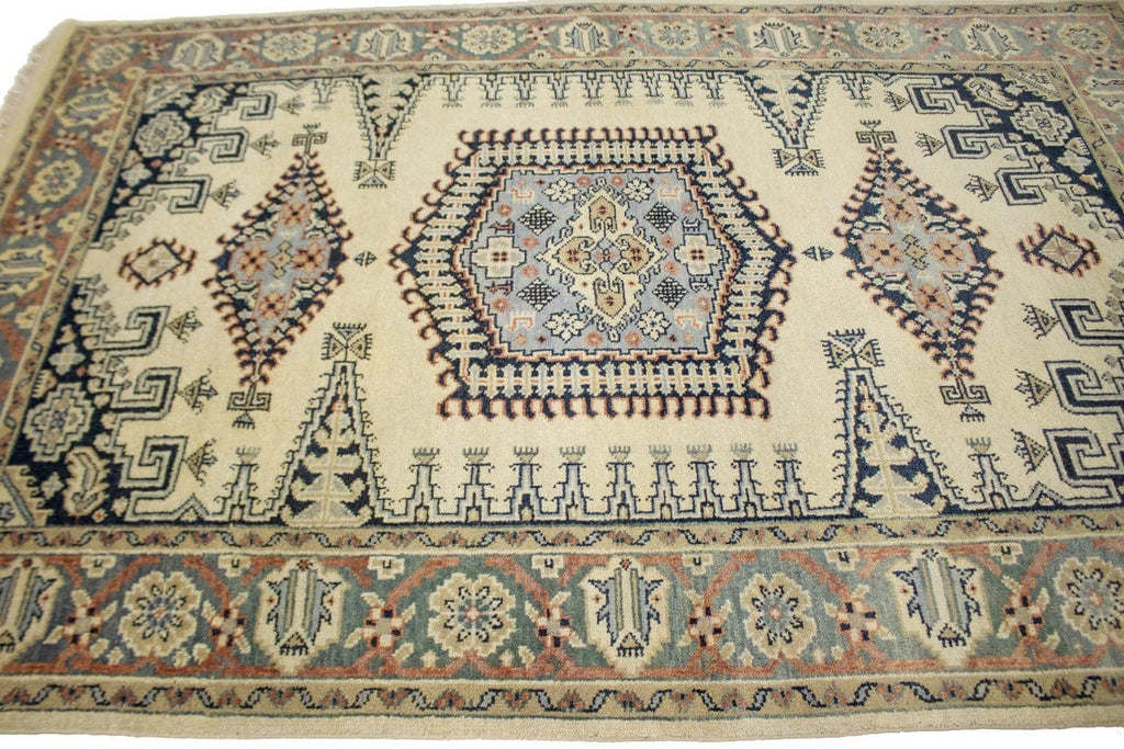 Cream Tribal 6X9 Indo-Viss Oriental Rug