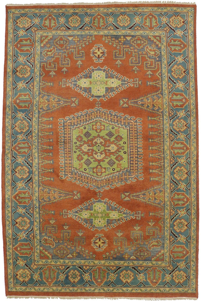 Orange Tribal 6X9 Indo-Viss Oriental Rug