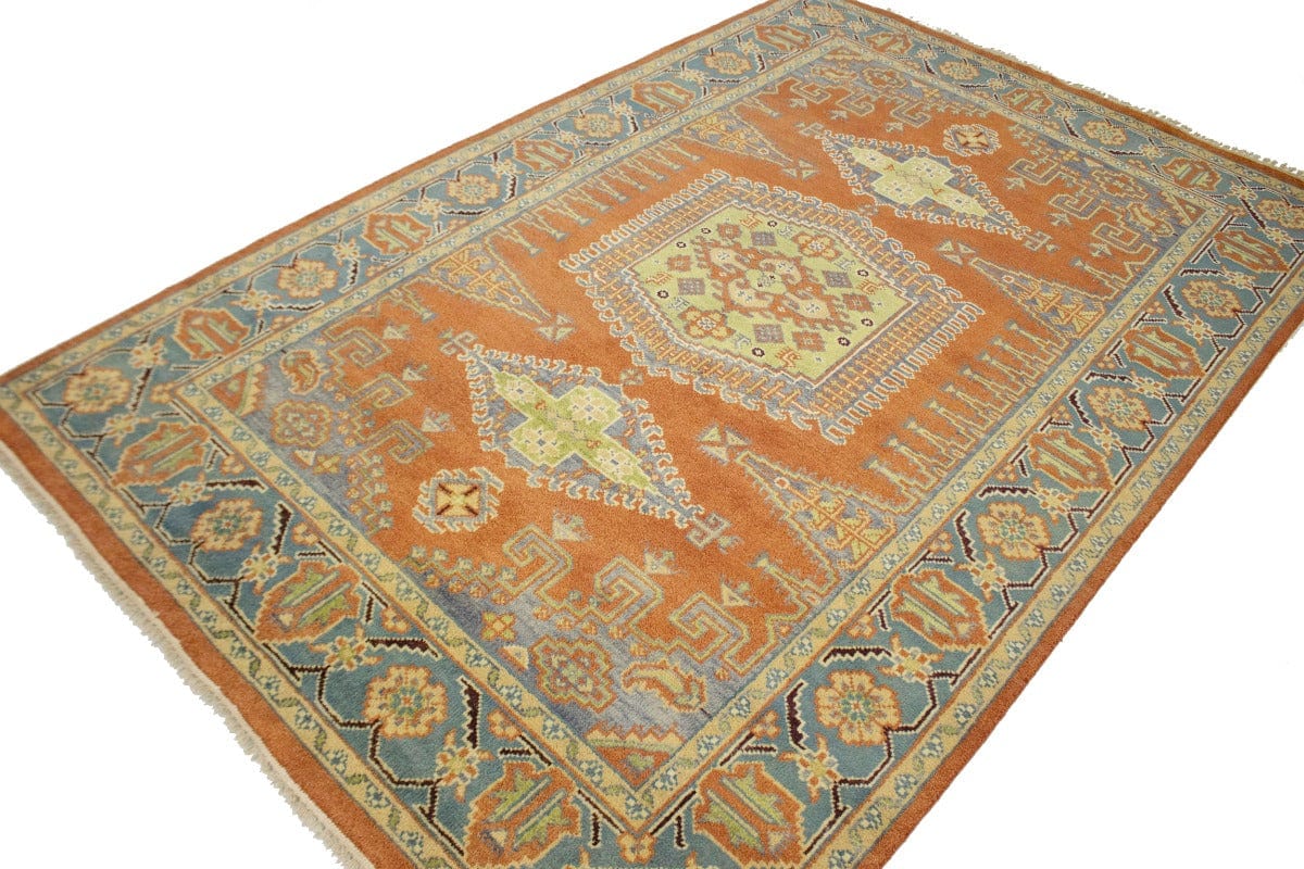 Orange Tribal 6X9 Indo-Viss Oriental Rug