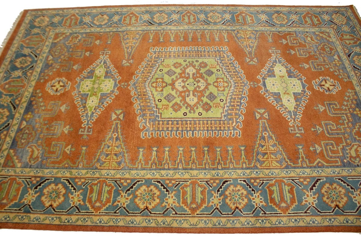 Orange Tribal 6X9 Indo-Viss Oriental Rug