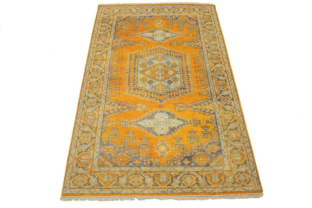 Orange Tribal 5X8 Indo-Viss Oriental Rug