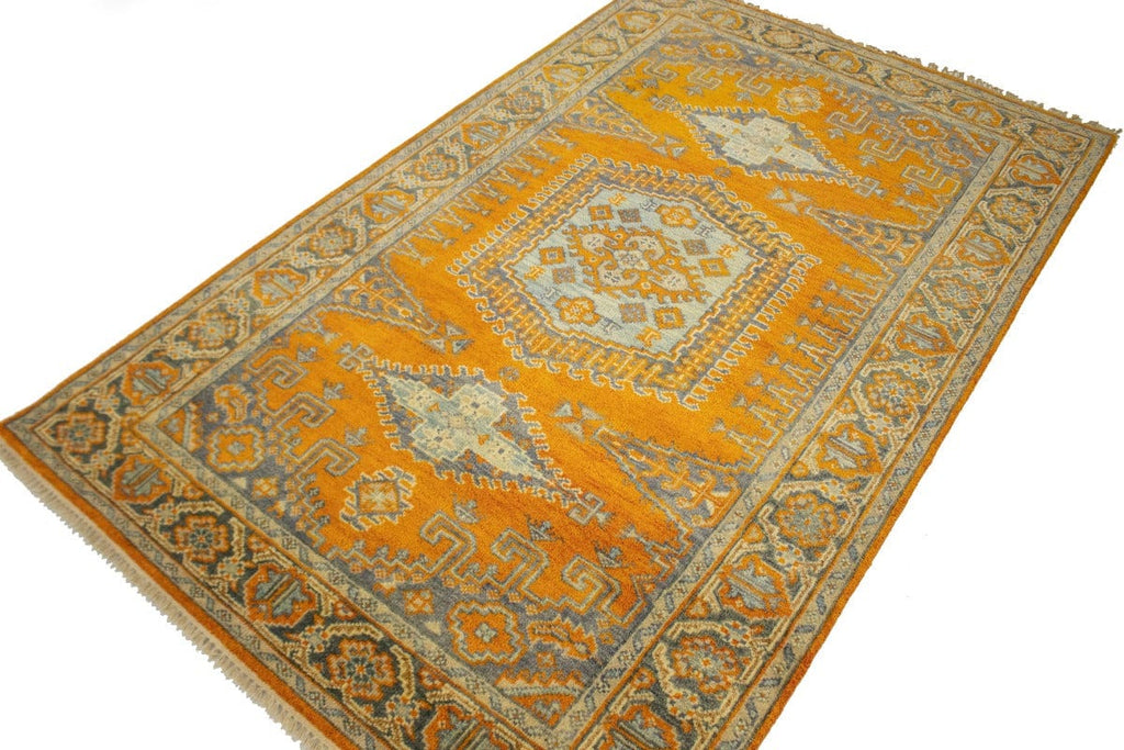 Orange Tribal 5X8 Indo-Viss Oriental Rug