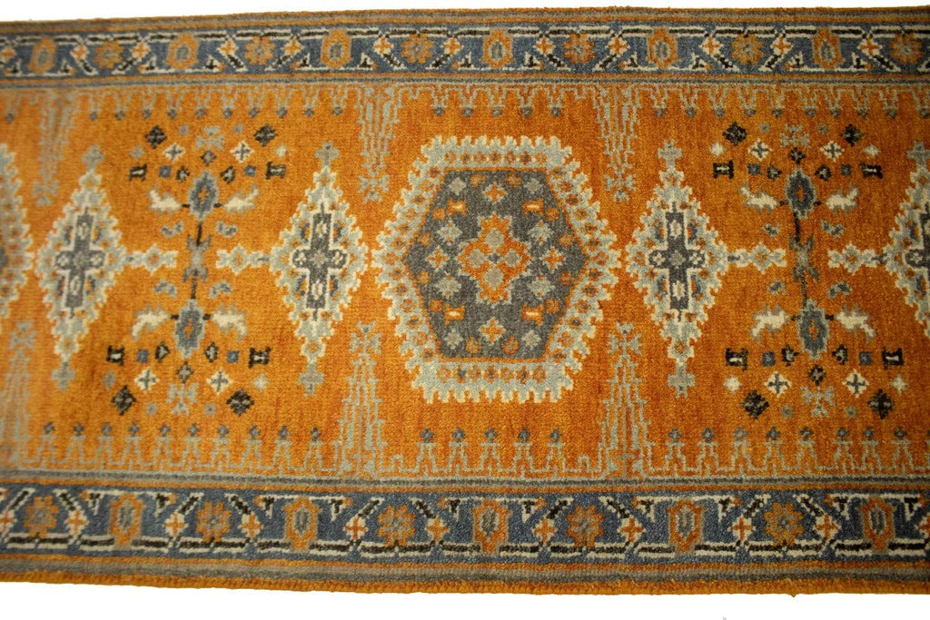Orange Tribal 3X8 Indo-Viss Oriental Runner Rug