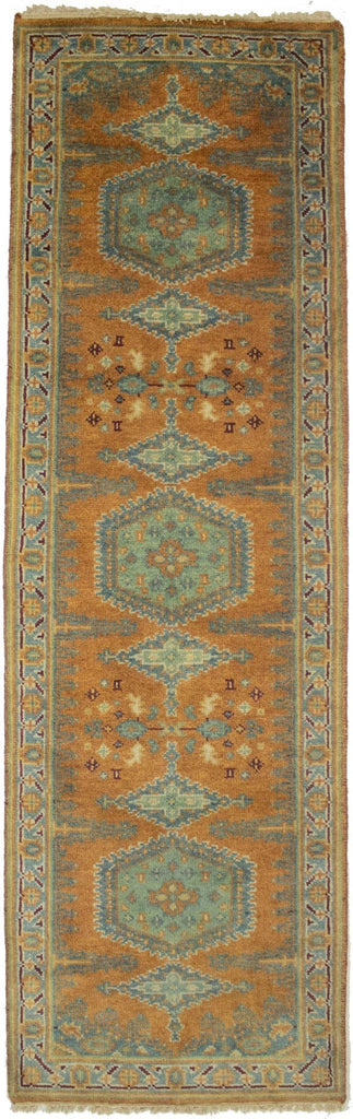 Orange Tribal 2'5X8 Indo-Viss Oriental Runner Rug