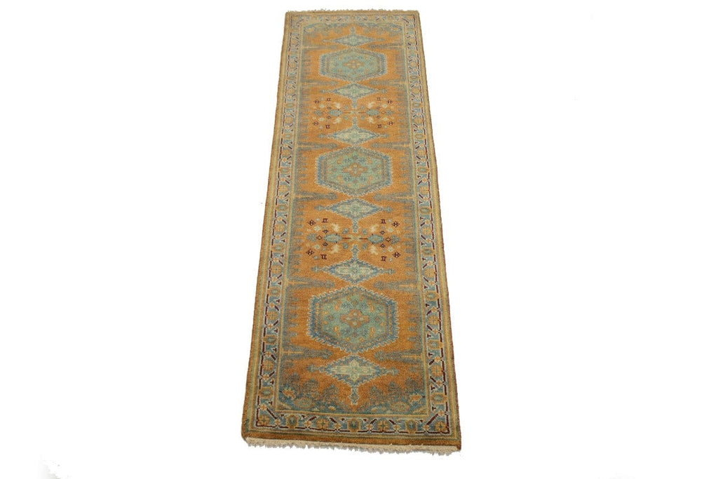 Orange Tribal 2'5X8 Indo-Viss Oriental Runner Rug