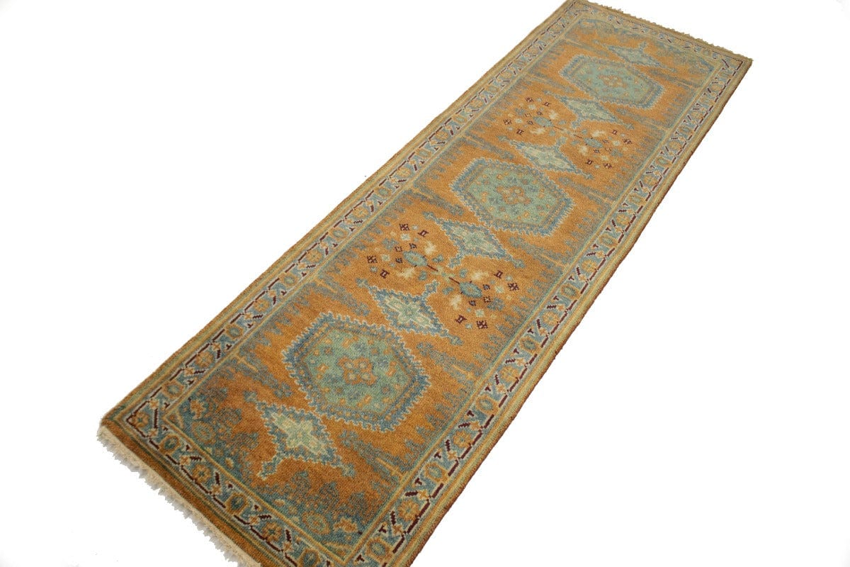 Orange Tribal 2'5X8 Indo-Viss Oriental Runner Rug