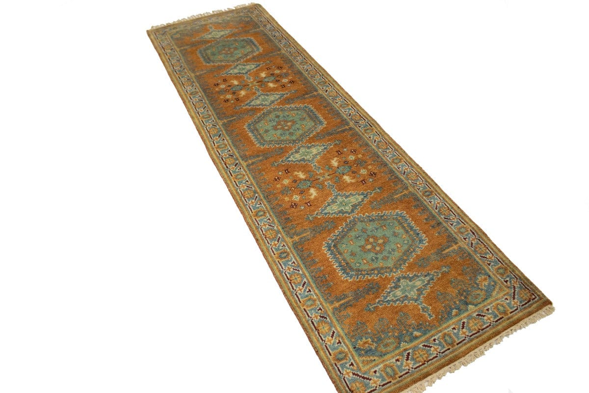 Orange Tribal 2'5X8 Indo-Viss Oriental Runner Rug