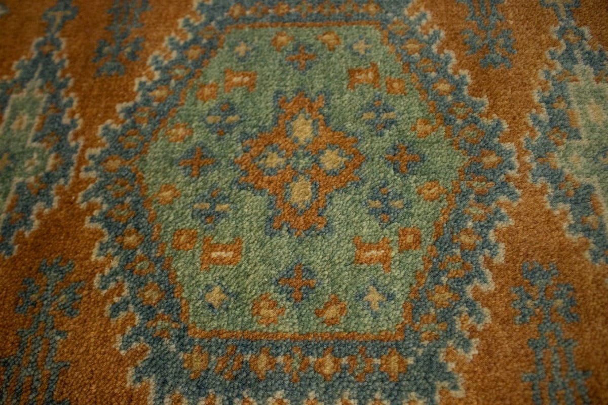 Orange Tribal 2'5X8 Indo-Viss Oriental Runner Rug