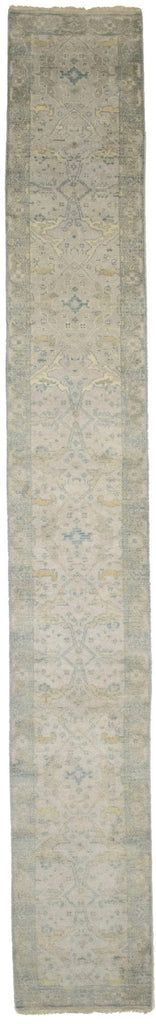 Beige/Tan Floral 3X19 Oushak Chobi Oriental Runner Rug