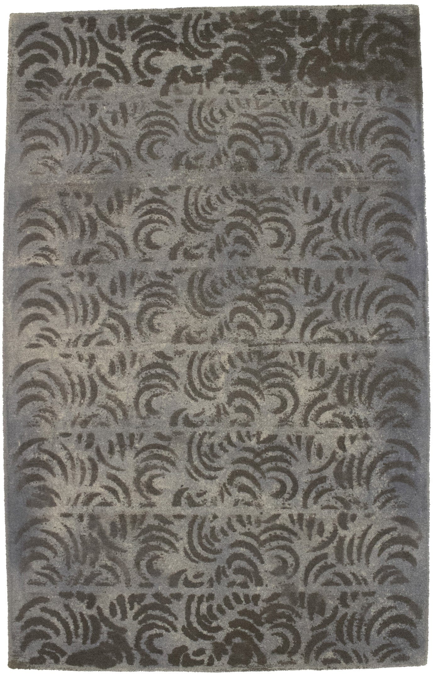 Abstract Gray & Brown 5X8 Modern Oriental Rug