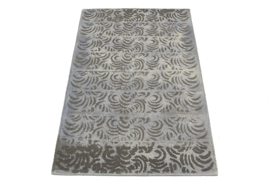 Abstract Gray & Brown 5X8 Modern Oriental Rug