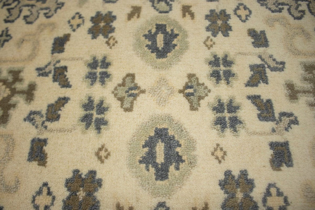 Cream Floral 3X20 Oushak Chobi Oriental Runner Rug