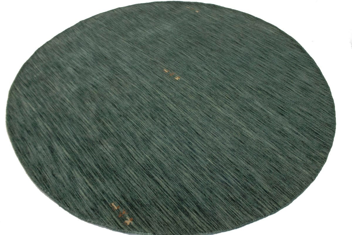 Solid Hunter Green 8X8 Oriental Modern Round Rug