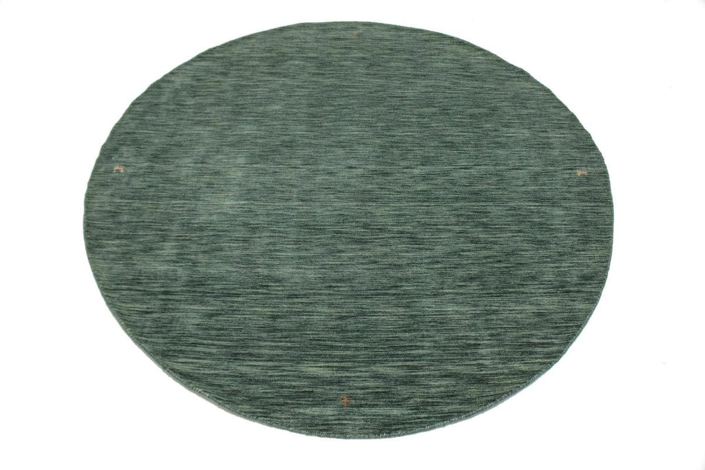 Solid Hunter Green 6X6 Oriental Modern Round Rug