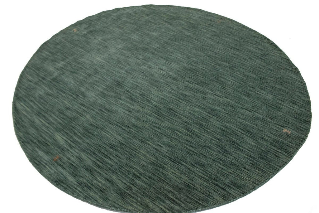 Solid Hunter Green 6X6 Oriental Modern Round Rug