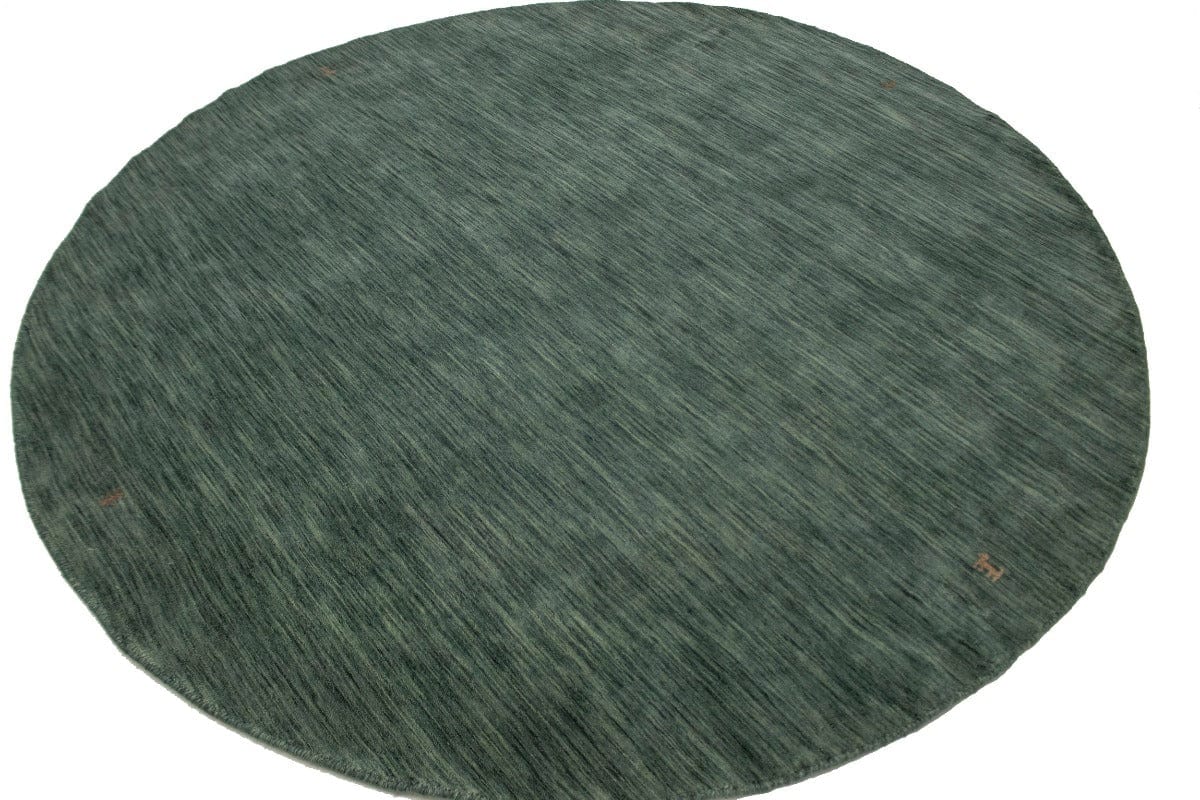 Solid Hunter Green 6X6 Oriental Modern Round Rug