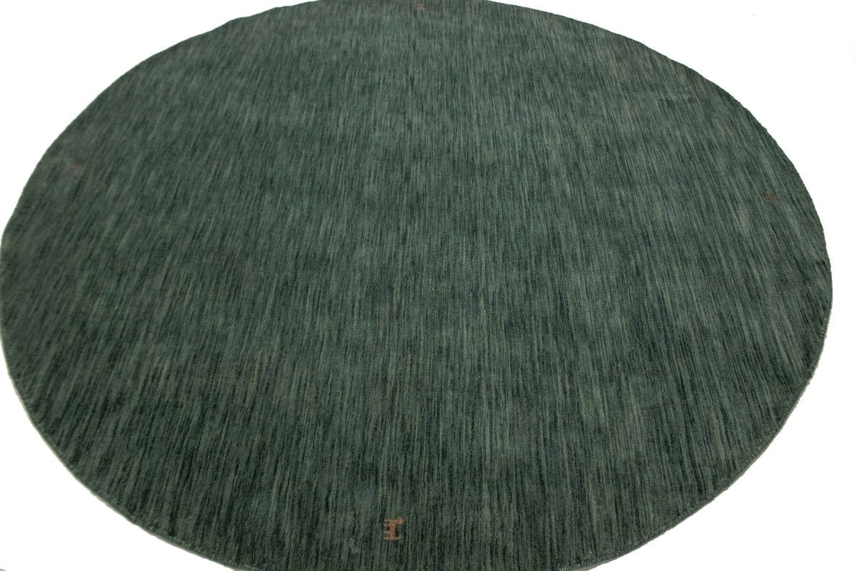 Solid Hunter Green 6X6 Oriental Modern Round Rug