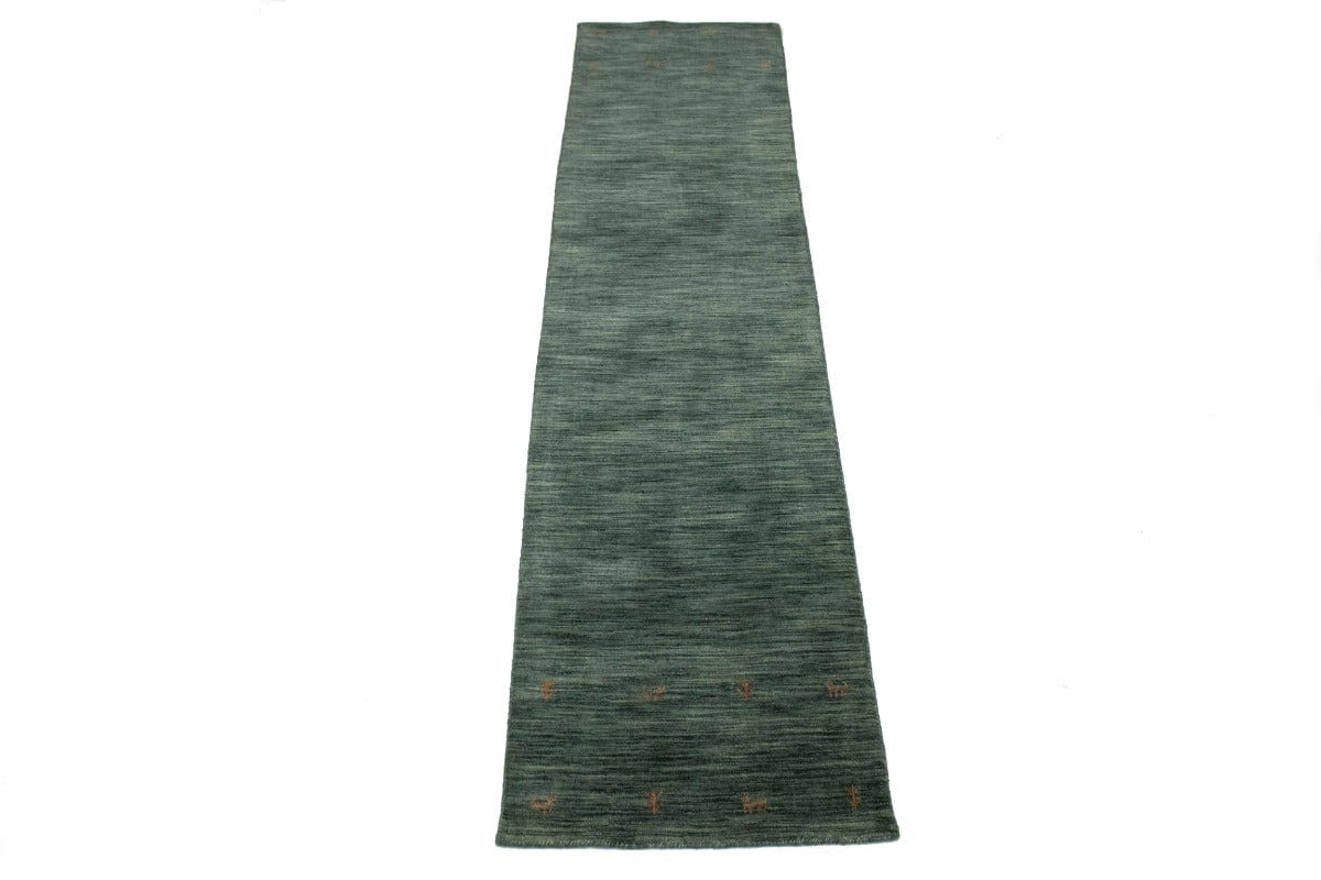 Solid Hunter Green 3X12 Oriental Modern Runner Rug