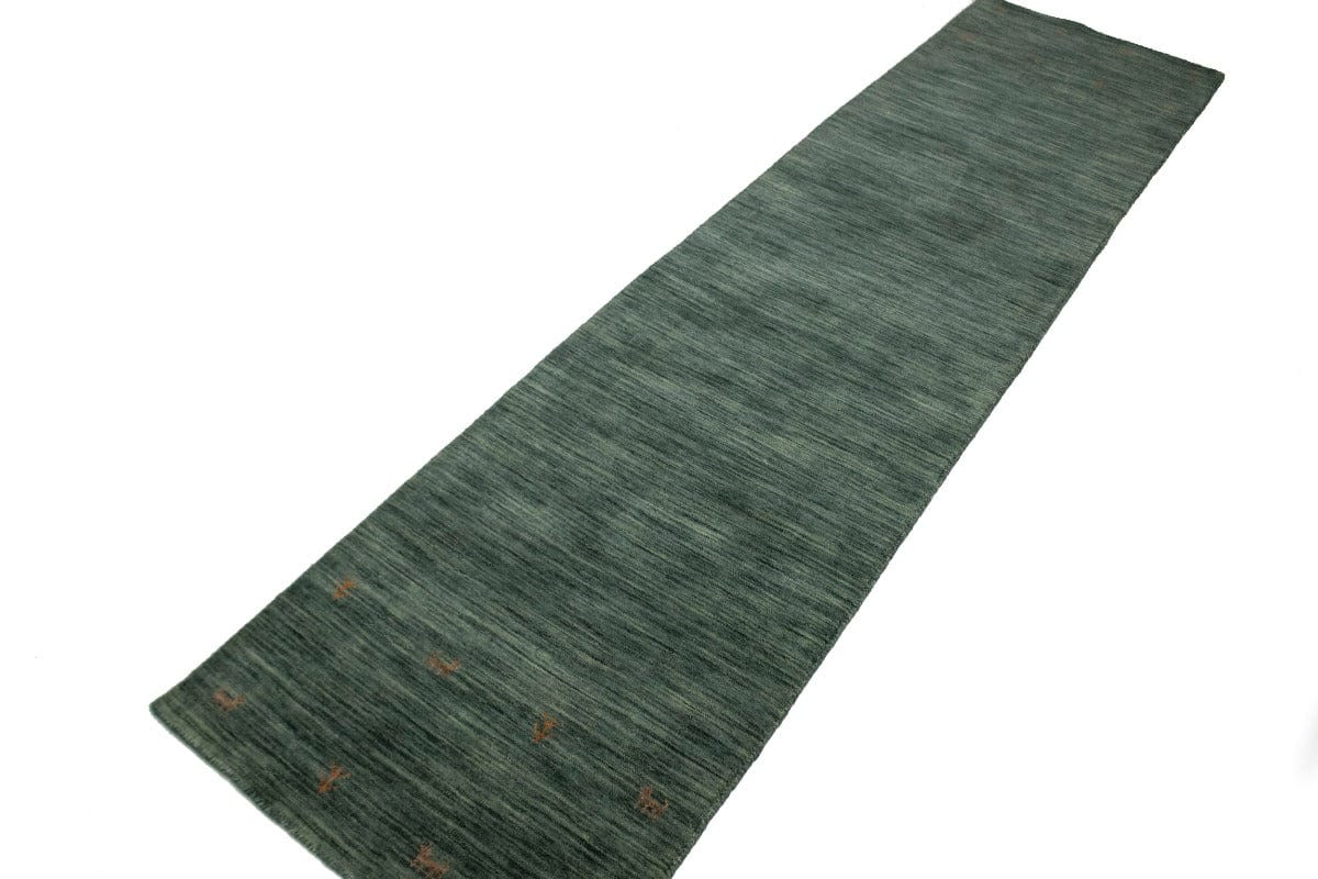 Solid Hunter Green 3X12 Oriental Modern Runner Rug