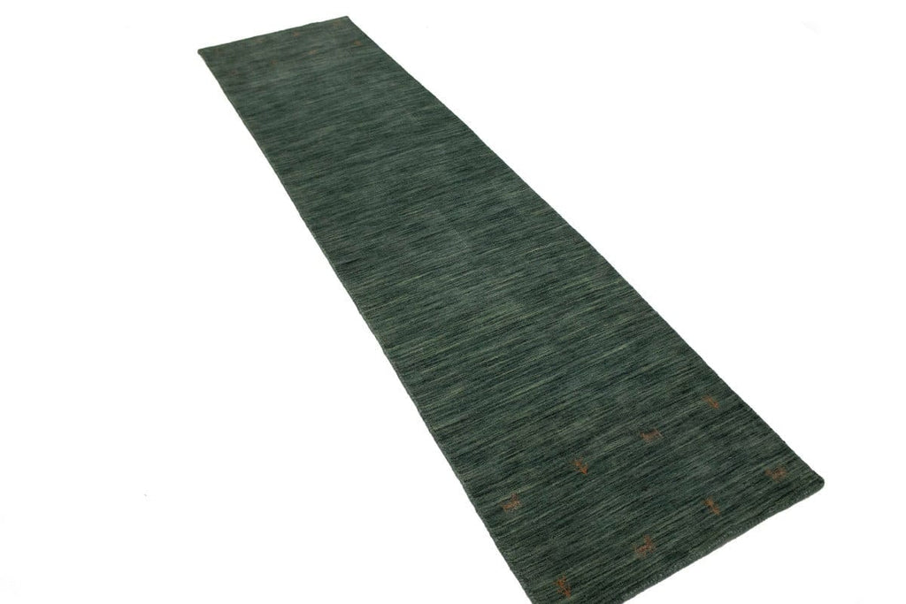 Solid Hunter Green 3X12 Oriental Modern Runner Rug