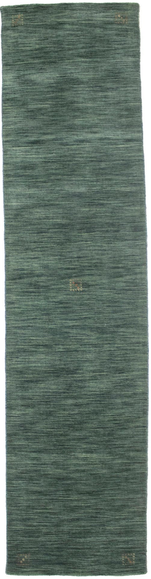 Solid Hunter Green 2'5X9'8 Oriental Modern Runner Rug