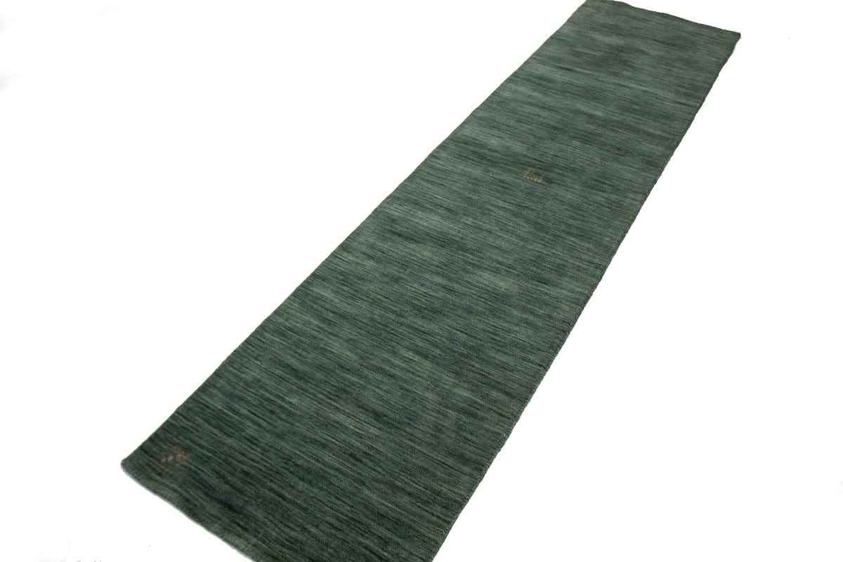 Solid Hunter Green 2'5X9'8 Oriental Modern Runner Rug