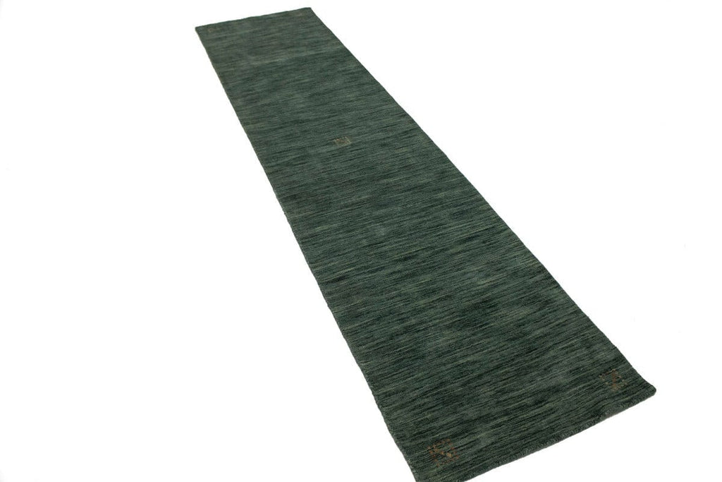 Solid Hunter Green 2'5X9'8 Oriental Modern Runner Rug