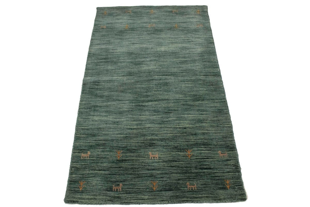 Solid Hunter Green 3X5 Oriental Modern Rug