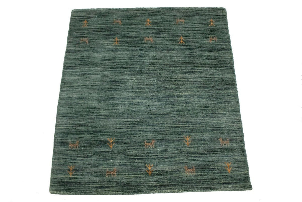 Solid Hunter Green 3X3 Oriental Modern Square Rug