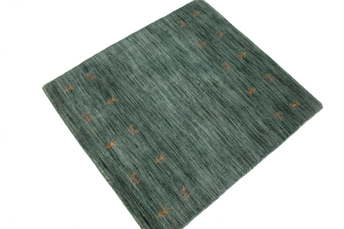 Solid Hunter Green 3X3 Oriental Modern Square Rug