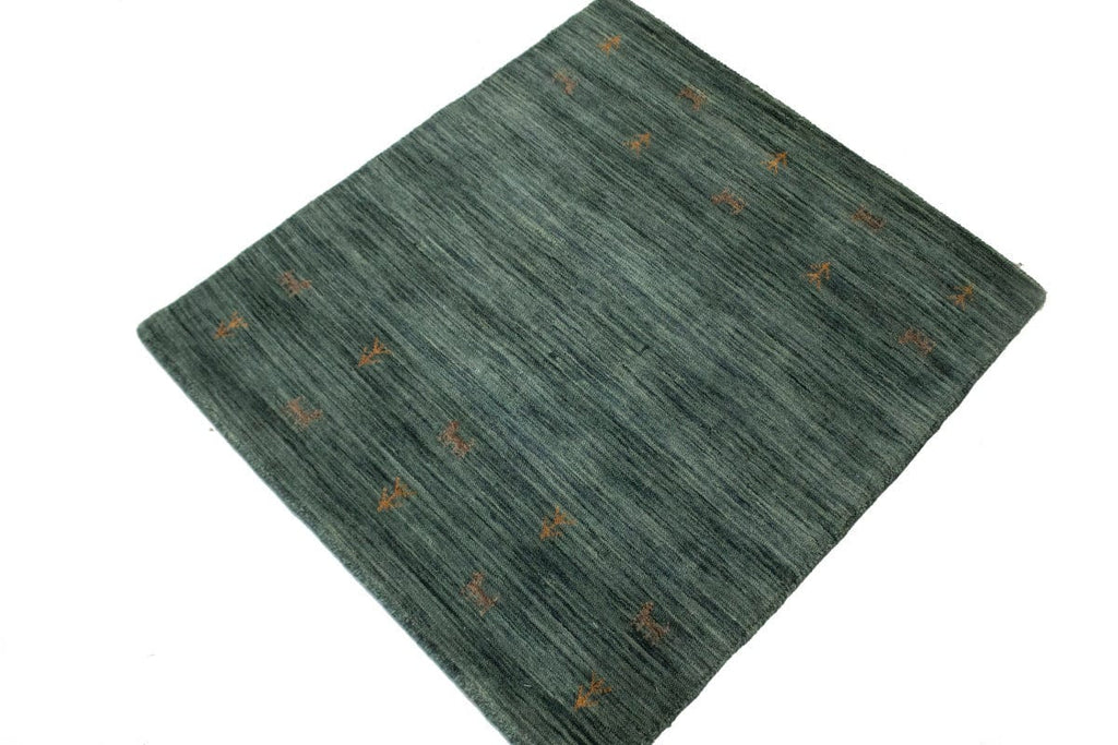 Solid Hunter Green 3X3 Oriental Modern Square Rug