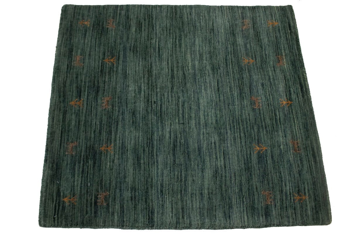 Solid Hunter Green 3X3 Oriental Modern Square Rug