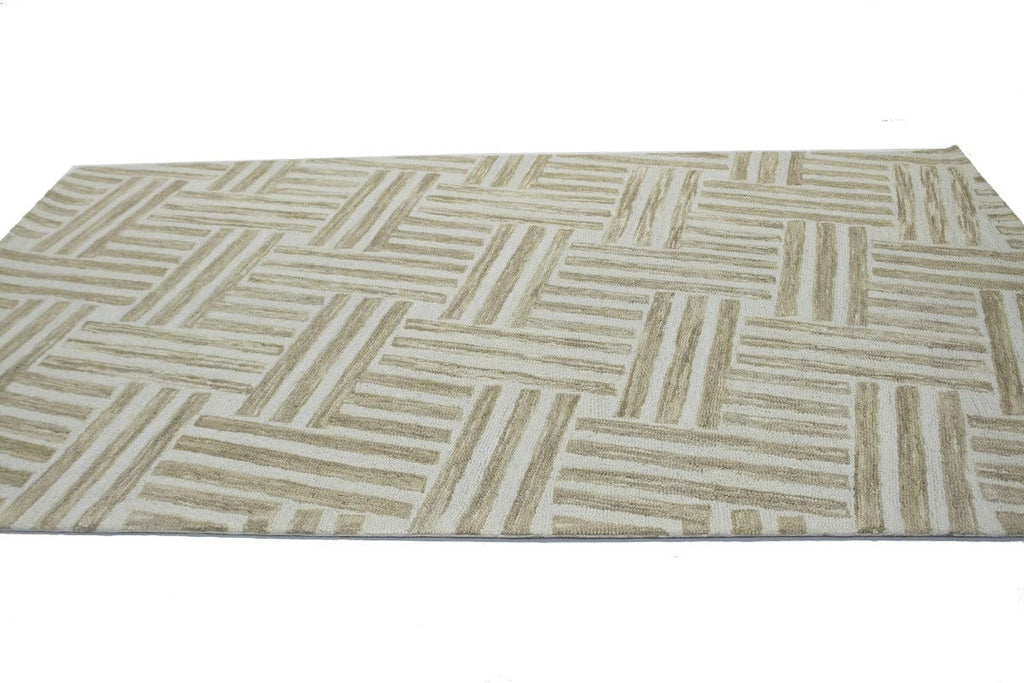 Tan Art Deco 5X8 Modern Oriental Rug