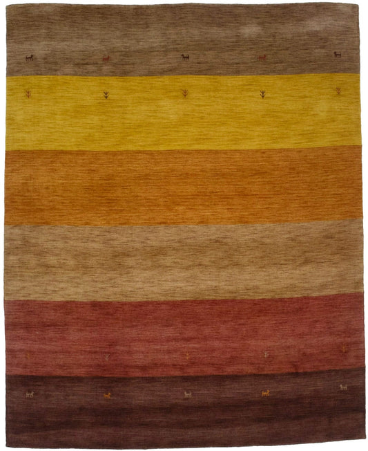 Multicolored Stripes 8X10 Oriental Modern Rug