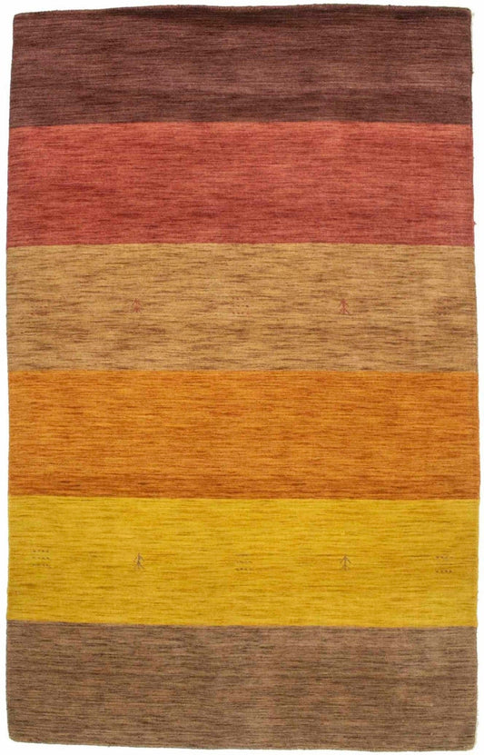 Multicolored Stripes 5X8 Oriental Modern Rug