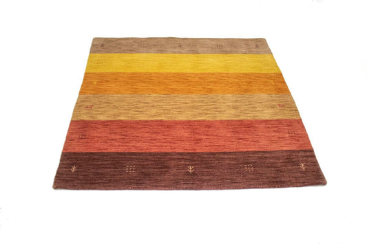 Multicolored Stripes 5X5 Oriental Modern Square Rug