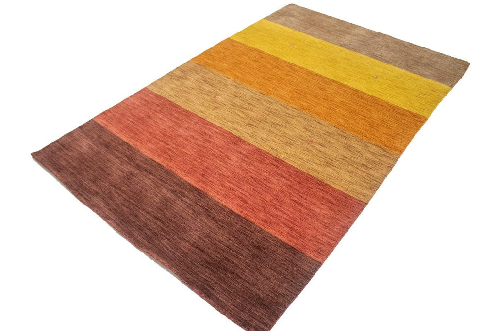 Multicolored Stripes 4X6 Oriental Modern Rug