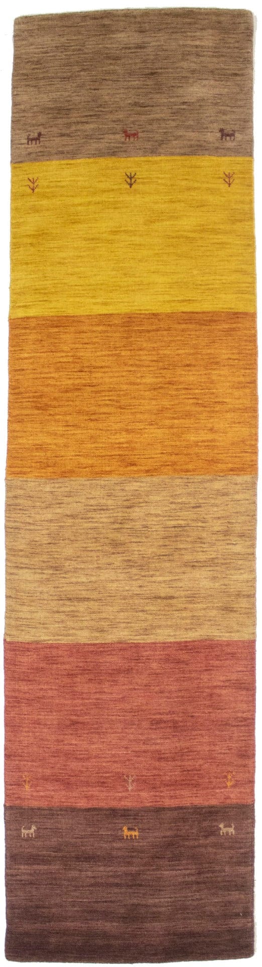 Multicolored Stripes 3X12 Oriental Modern Runner Rug