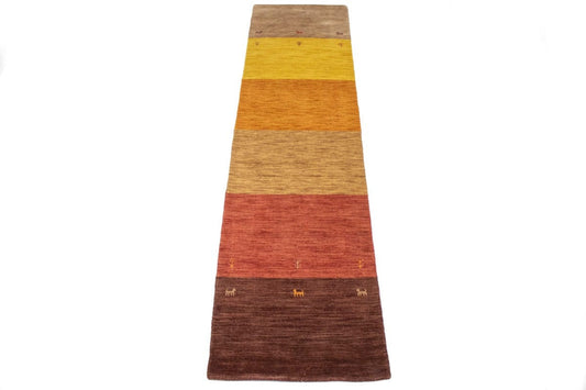 Multicolored Stripes 3X10 Oriental Modern Runner Rug