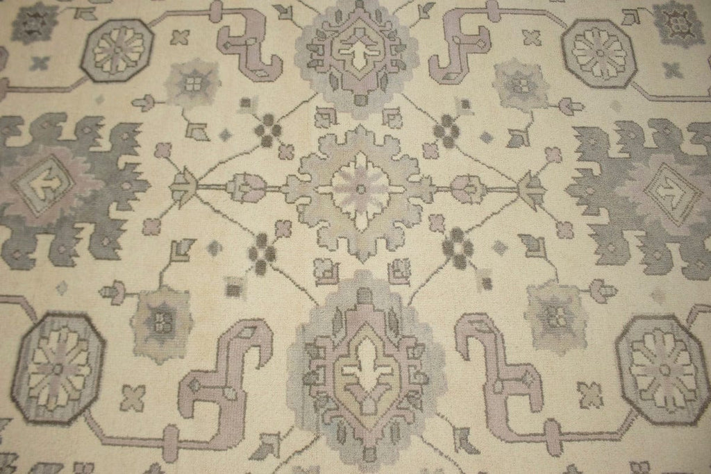 Floral Cream 10X14 Traditional Oushak Oriental Rug