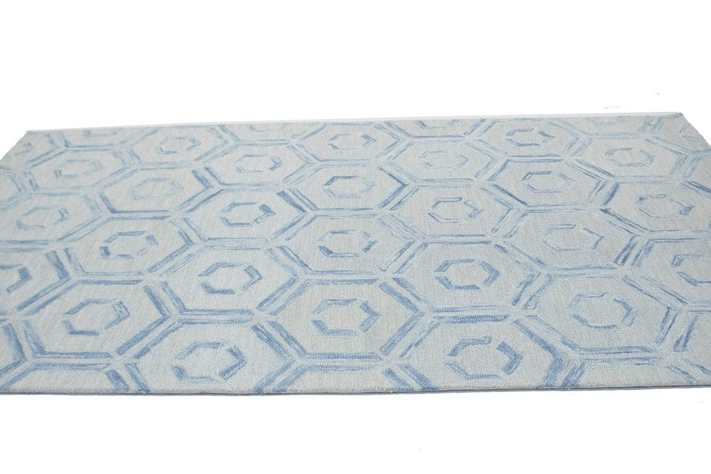 Blue & Beige 5X8 Modern Oriental Rug