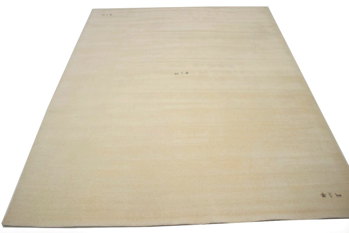 Solid Cream 9X12 Oriental Modern Rug